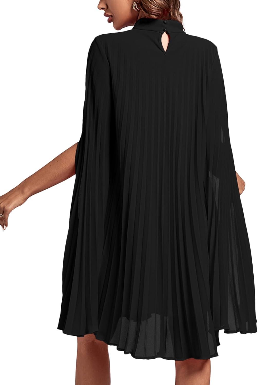 Rooscier Women's Mock Neck Pleated Dress for when you go out