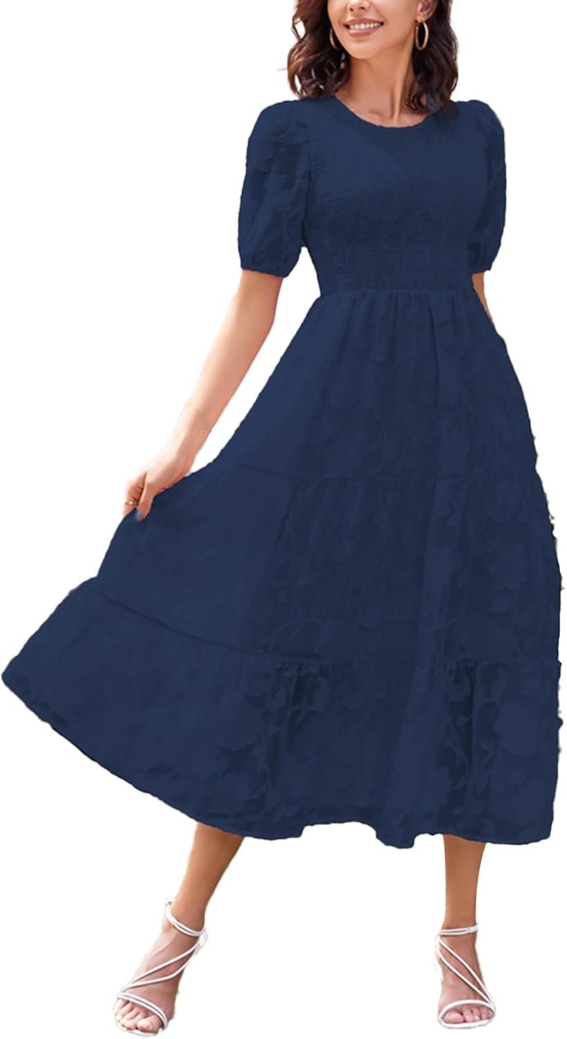 SDEER Smocked Midi Dress: A Breezy Summer Layered Look We Tried