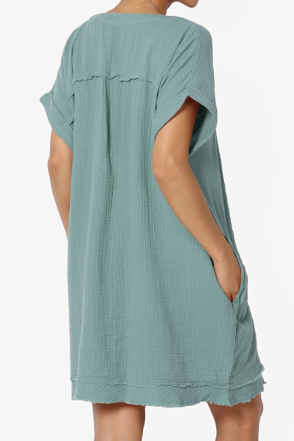 TheMogan Women's Casual Mini Dress ​you wear on ⁢warm days