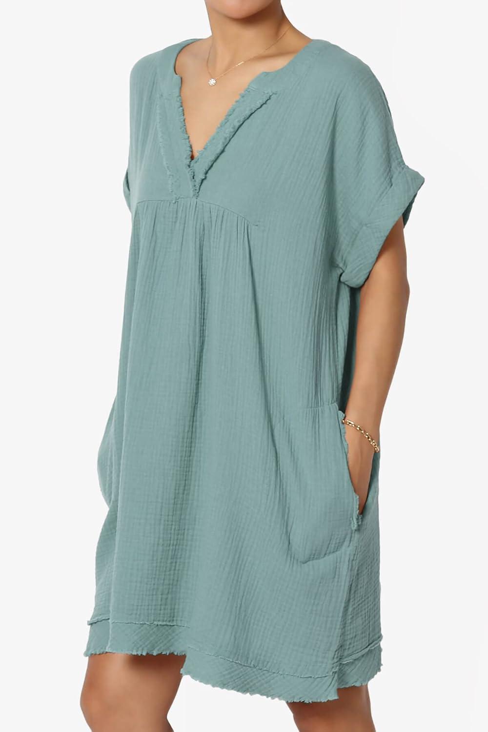 TheMogan Women's Casual Mini Dress you wear on warm days