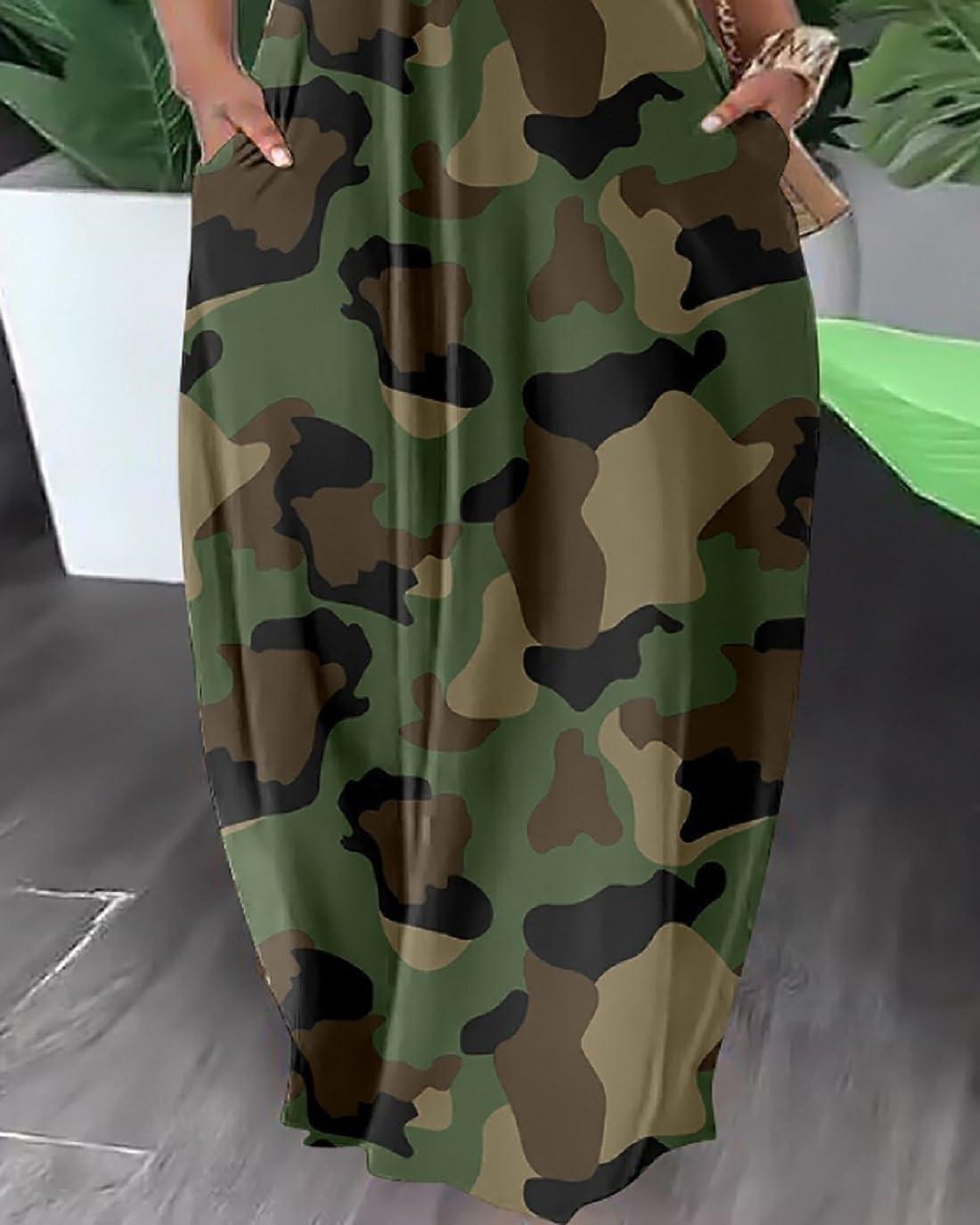 Unknown Brand Women's Camouflage Boho Maxi Dress in your bag