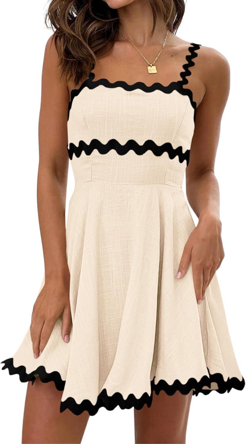 Wenrine Summer Mini Dress: Style and Comfort with Adjustable Straps
