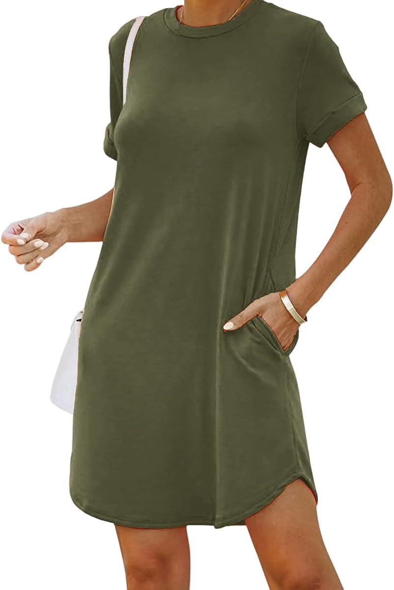 YEXIPO Women's T Shirt Dress — how it fits you at​ home