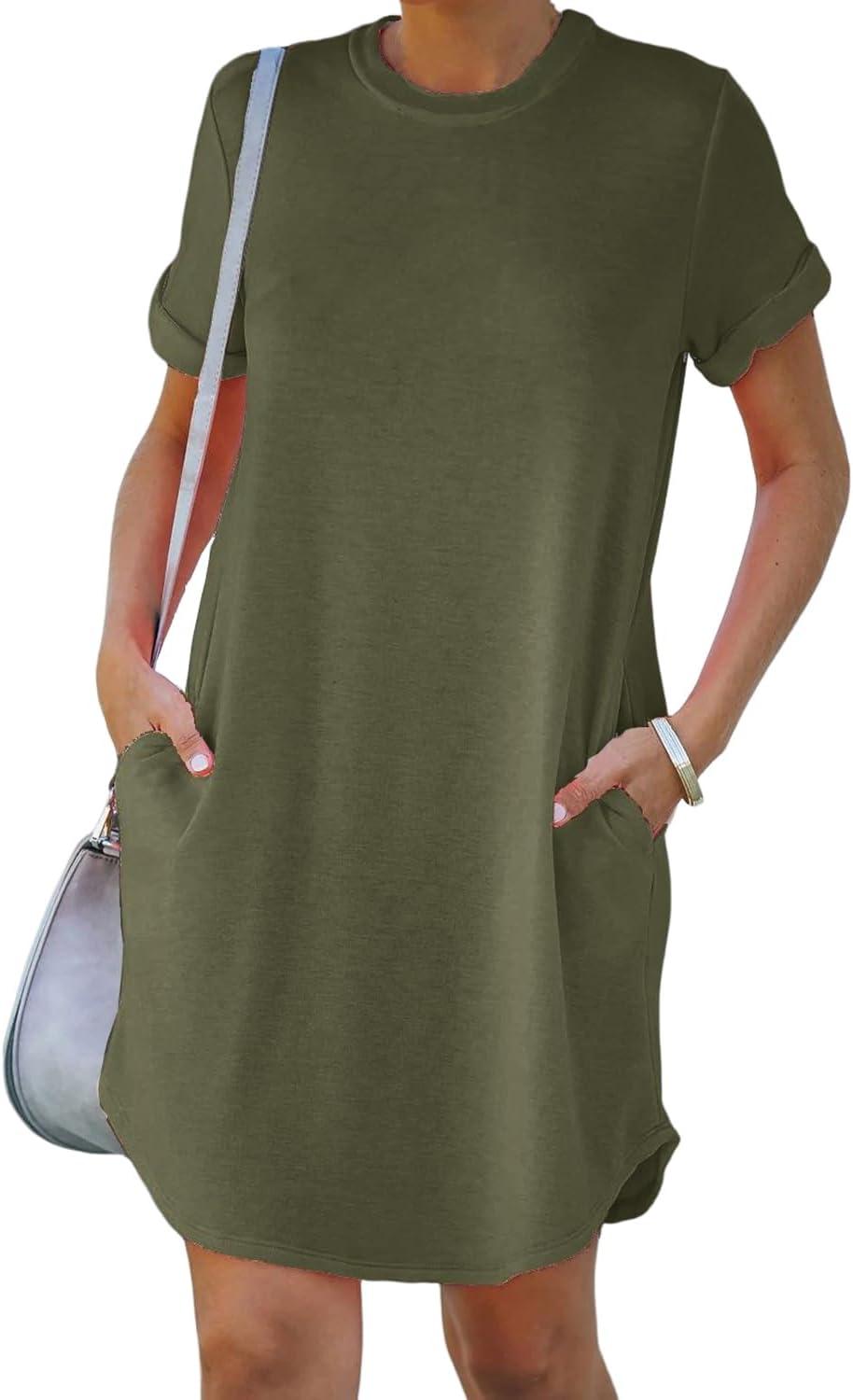 YEXIPO Women's T Shirt Dress — how it fits​ you at‍ home