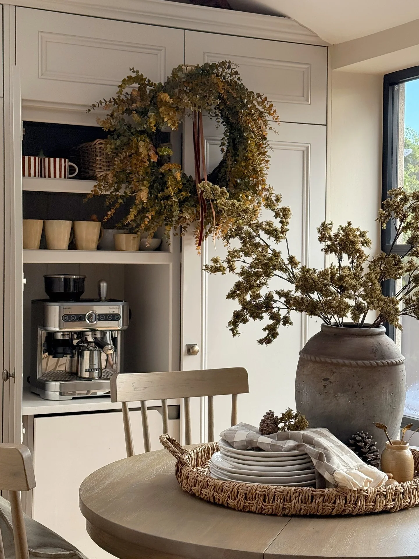 Rustic Elegance Enhanced by Seasonal Touches (Small Kitchen Table Ideas)