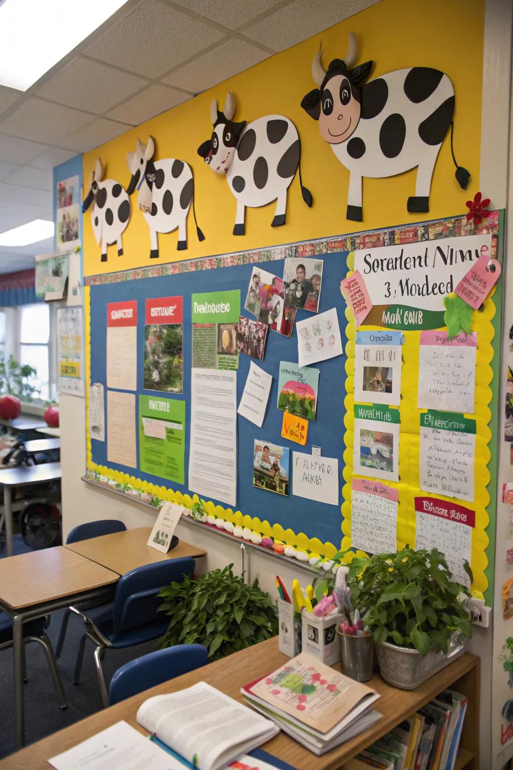 A'Heard It Through the Herd' board for sharing classroom news