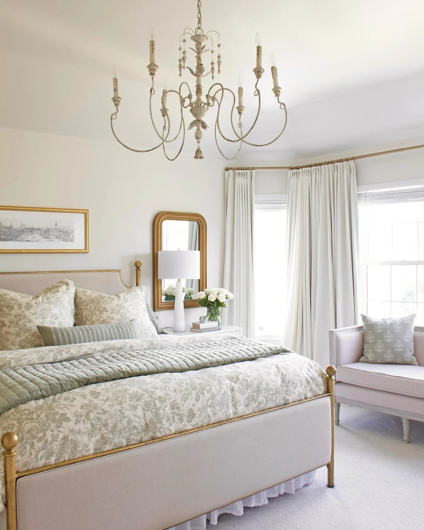 Soft Hues: Sage and Ivory Serenity (French Country Bedroom Ideas)