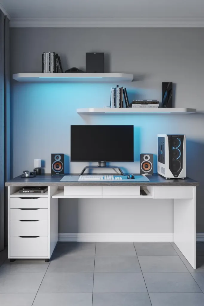 Futuristic Gaming Desk with LED Illumination