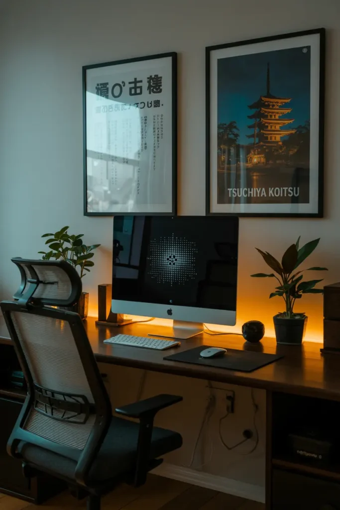 Minimalist Desk Setup with Soothing Palette