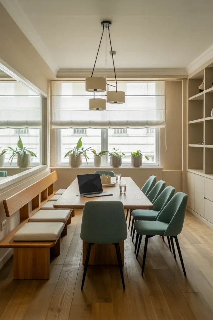 Fresh Modern Kitchen with Natural Tones and Cozy Charm