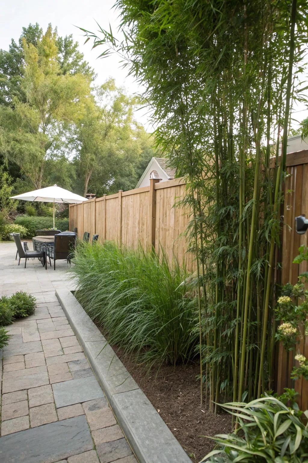 Tall plants offer a natural privacy solution.