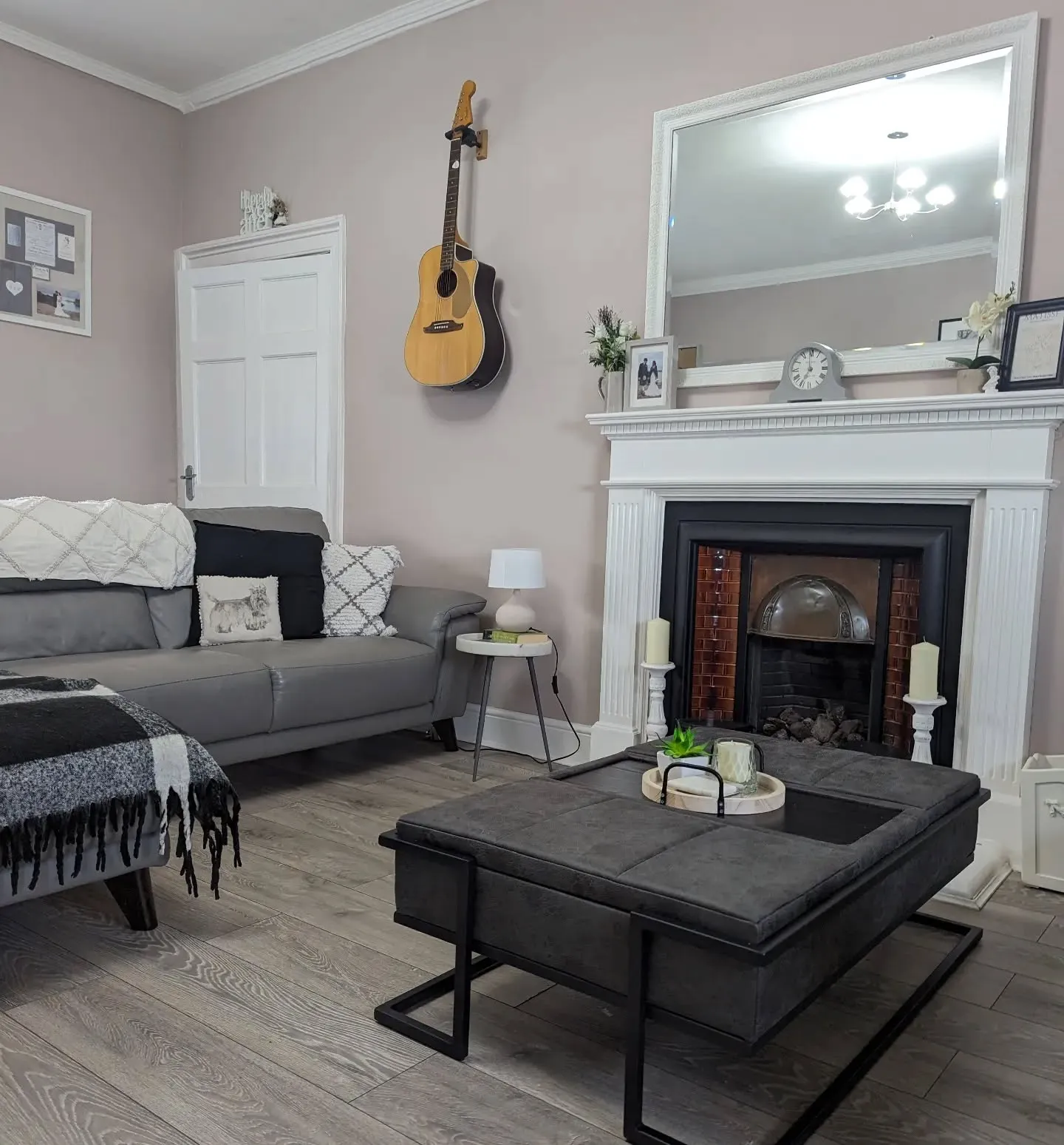 Tranquil Stone Grey Space Featuring a Timeless Fireplace (Grey Living Room Ideas)