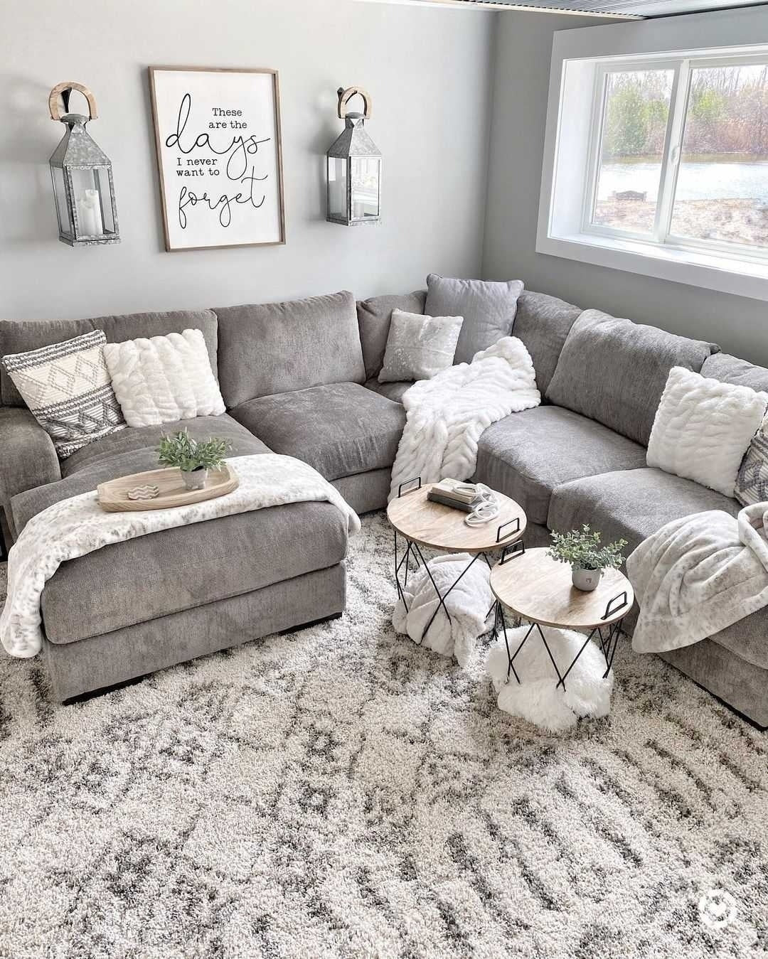 Inviting Grey Sectional Room with Rich Textural Layers (Grey Living Room Ideas)