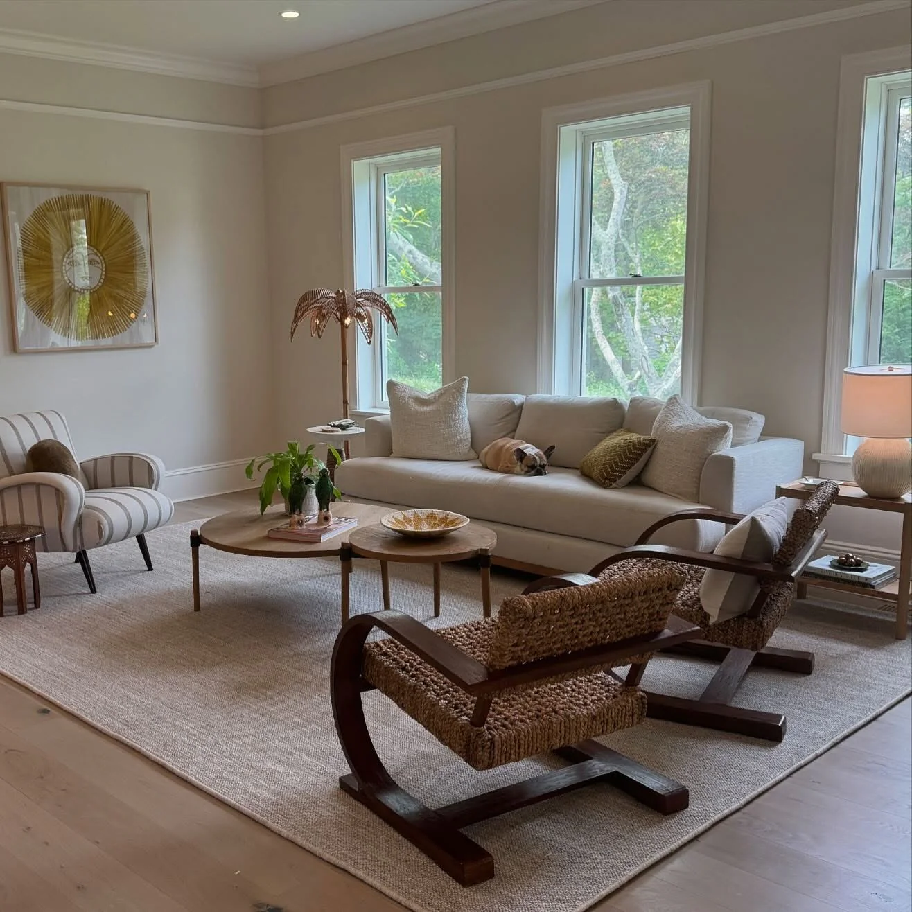 Warm Beige Rug with Organic Texture Accents