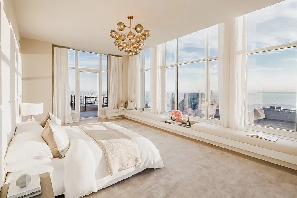 Minimalist Penthouse Bedroom with Soft Whites