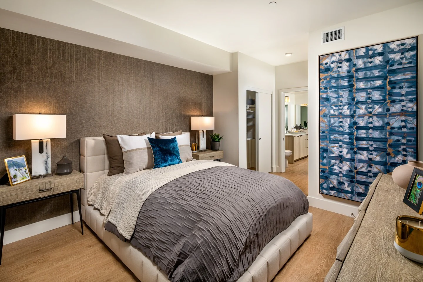 Urban Sophisticated Bedroom with Contrasts