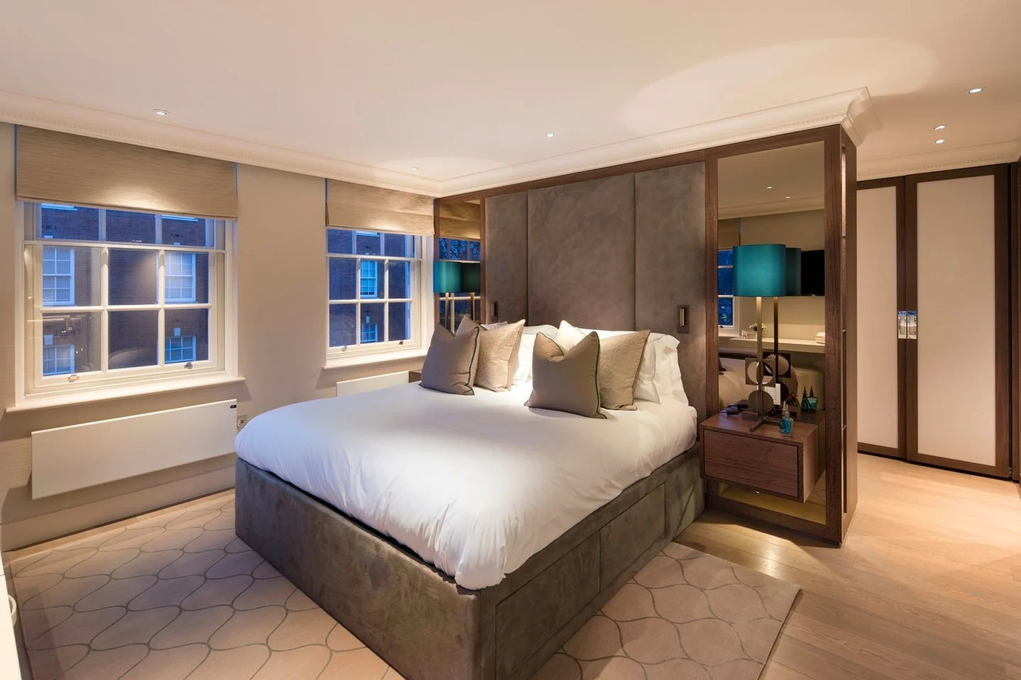 Soft Contemporary Bedroom with Taupe and Stone Accents