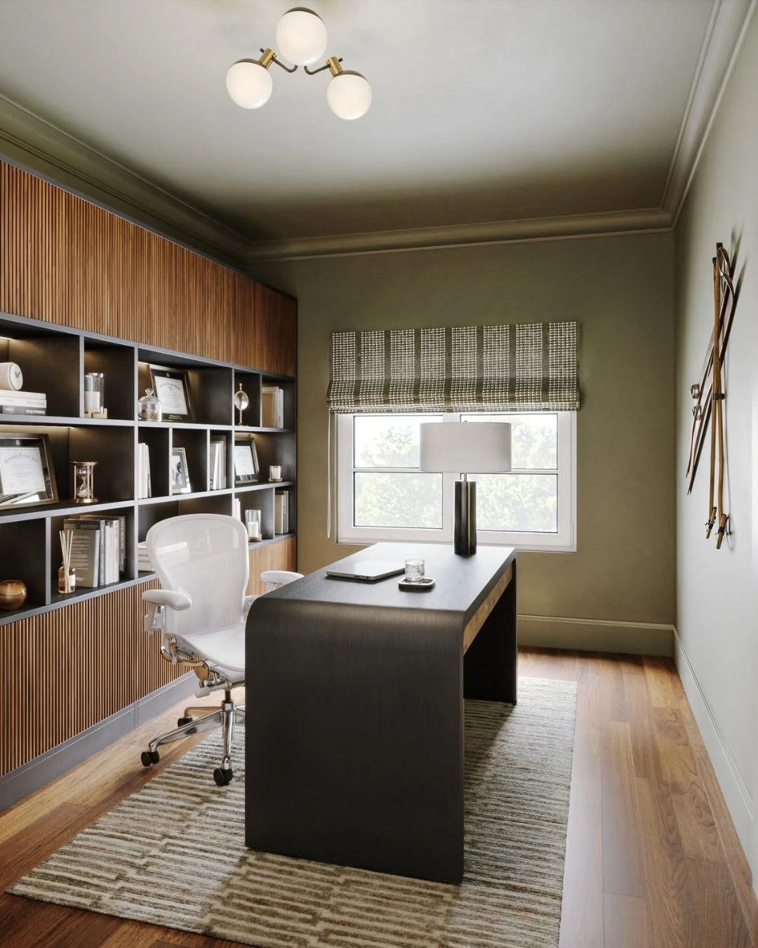 Warmth and Balance with Streamlined Symmetry (Office Design Ideas)