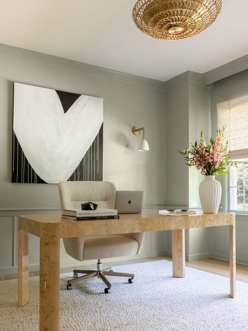 Soft Green Modernism with Earthy Touches (Office Design Ideas)