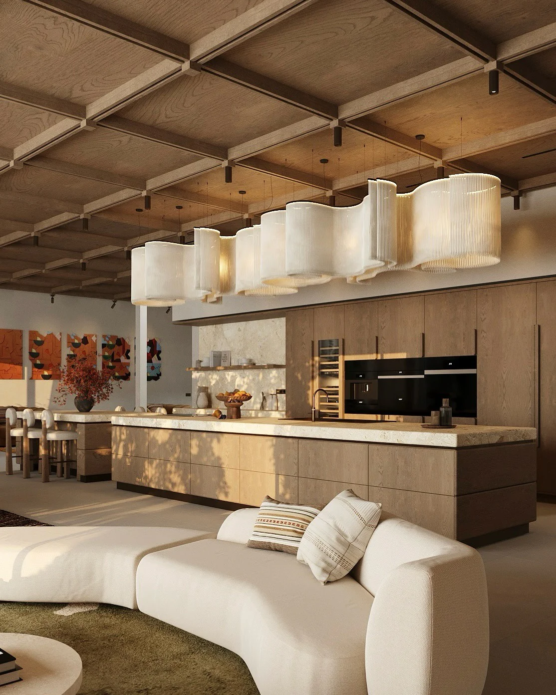 Earthy Sophistication with Artistic Flair (Kitchen and Living Room Ideas)