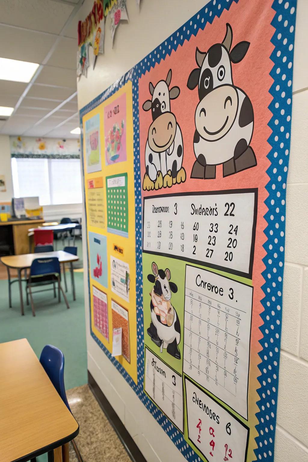 A'Cow-nting Our Accomplishments' board that makes math fun