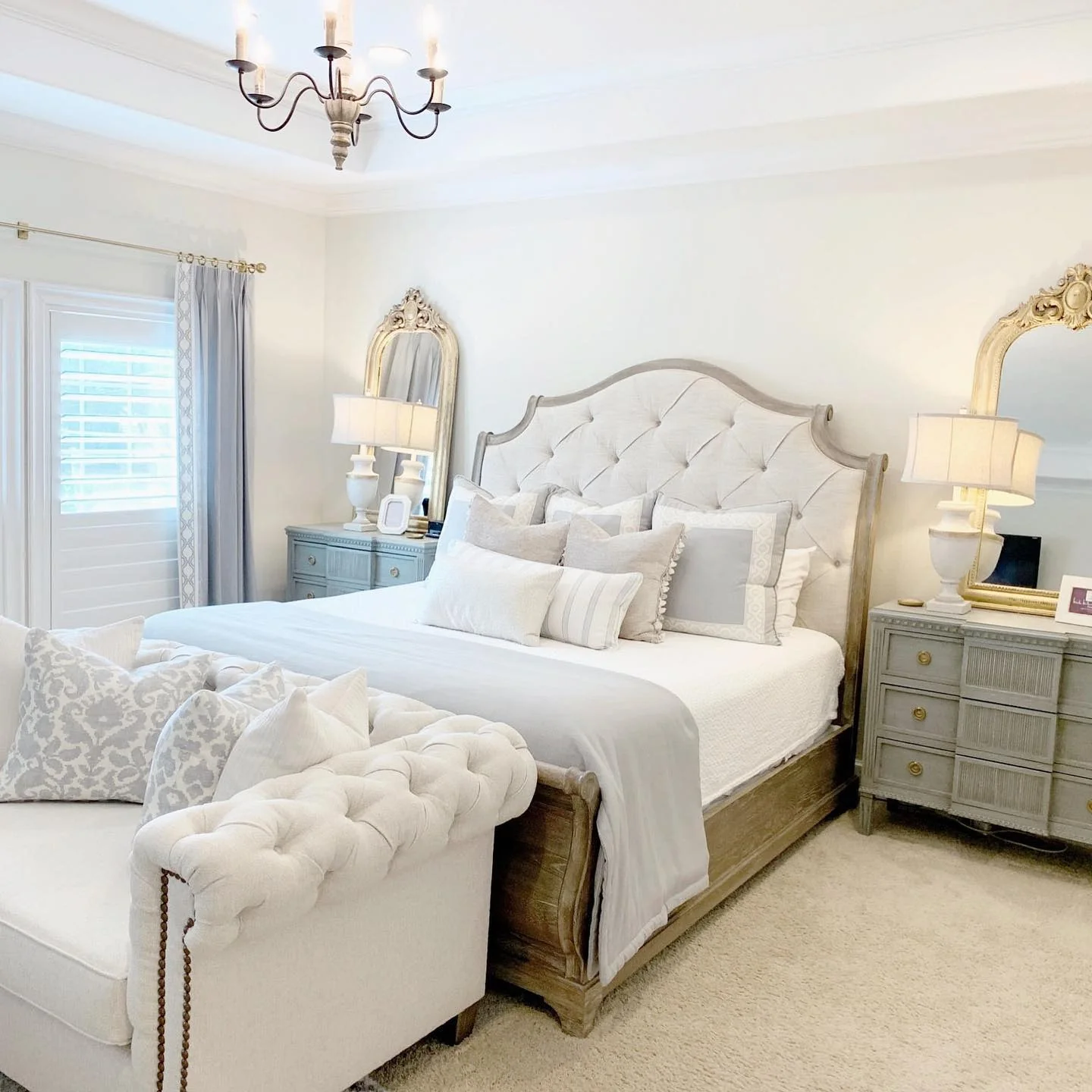 Neutral Sophistication with Gilded Highlights (French Country Bedroom Ideas)