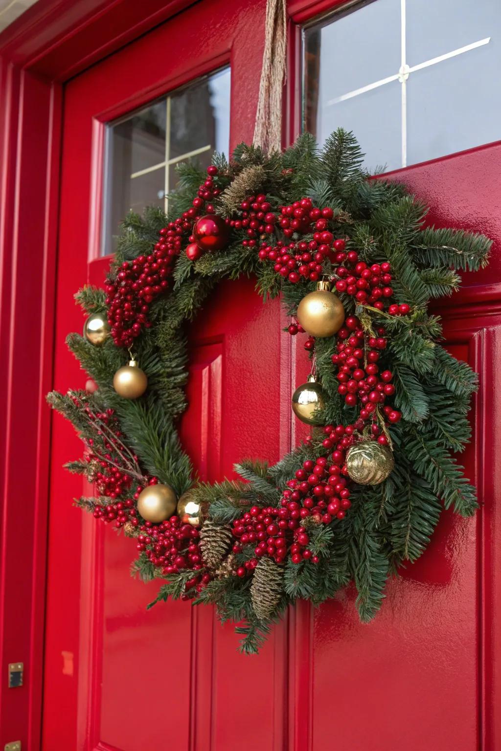 Vibrant and joyful with berries and baubles.