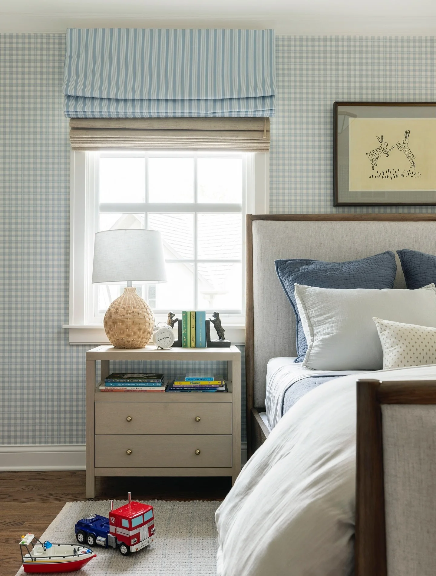 4. Classic Country Blue (Wallpaper Ideas for Bedroom)