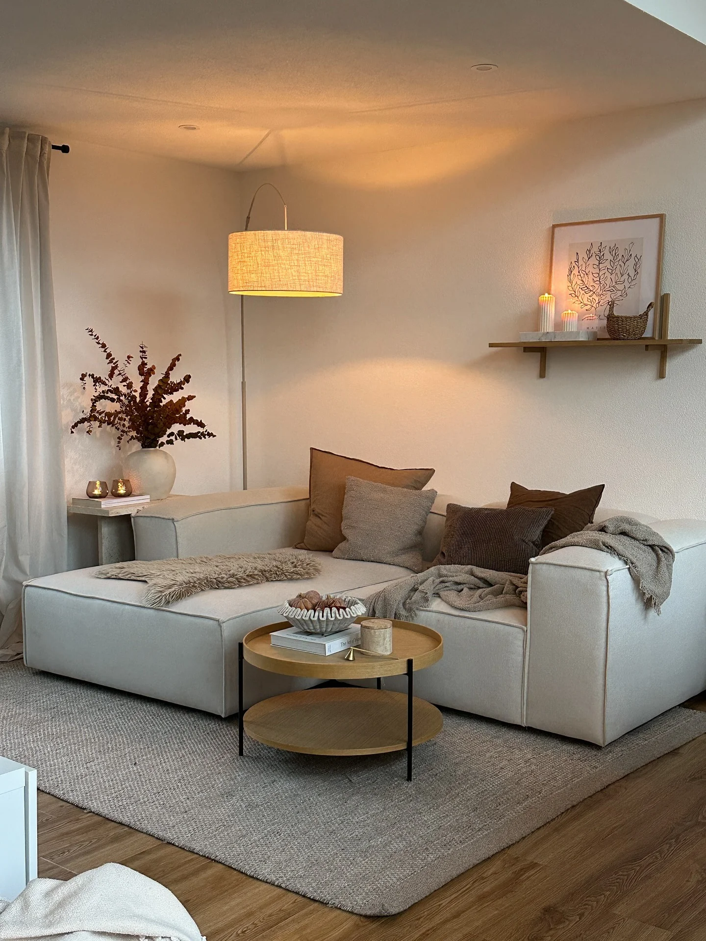 Minimalist Serenity with Plush Accents