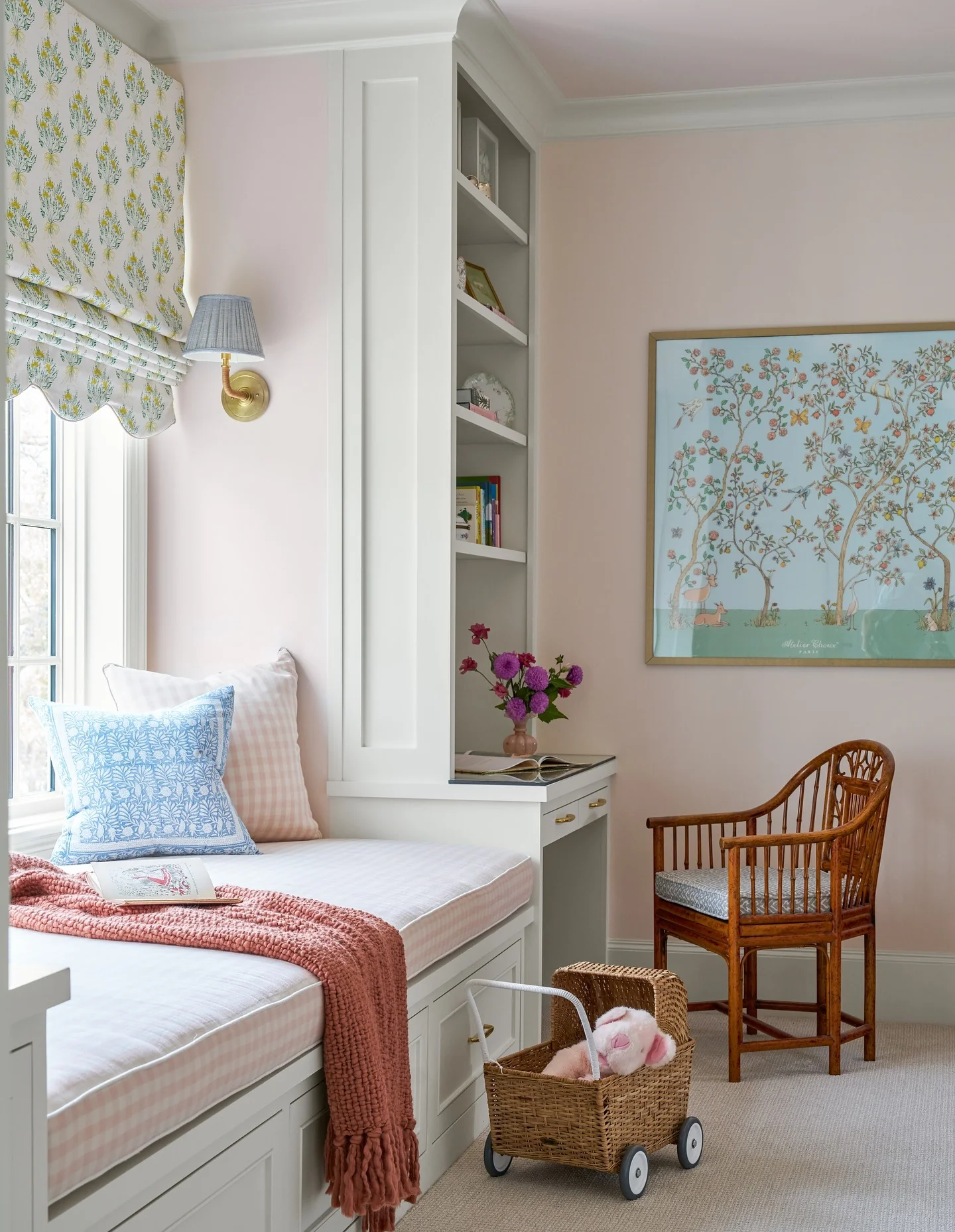 Cozy Pastel Reading Corner (Small Bedroom Ideas)