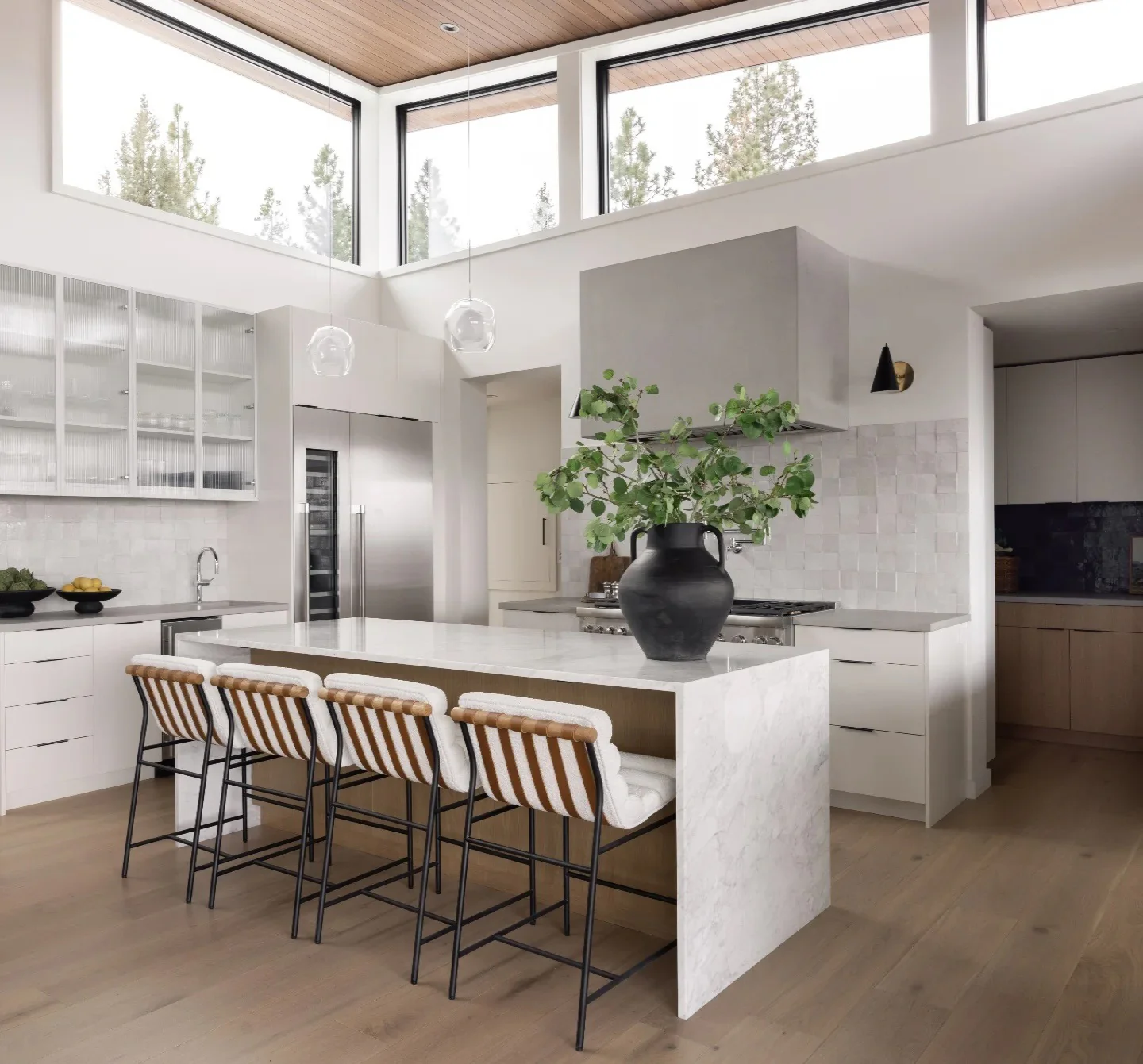 Bold Modernity with Black Accents and Natural Elements (Kitchen Centerpiece Ideas)