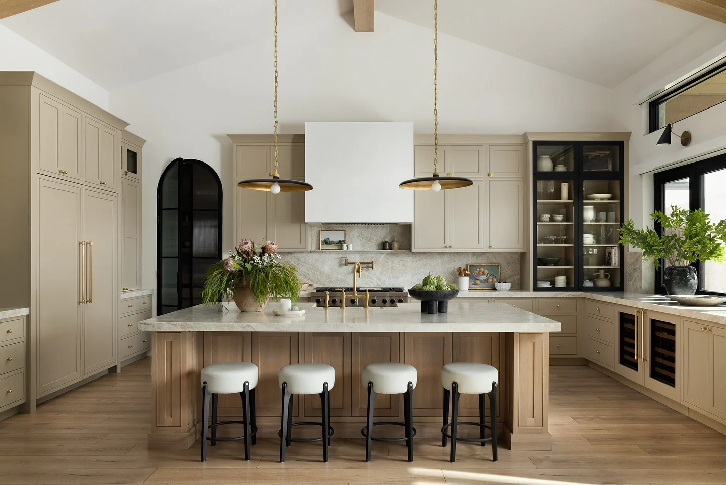 Textured Organic Contrast for Visual Depth (Kitchen Centerpiece Ideas)