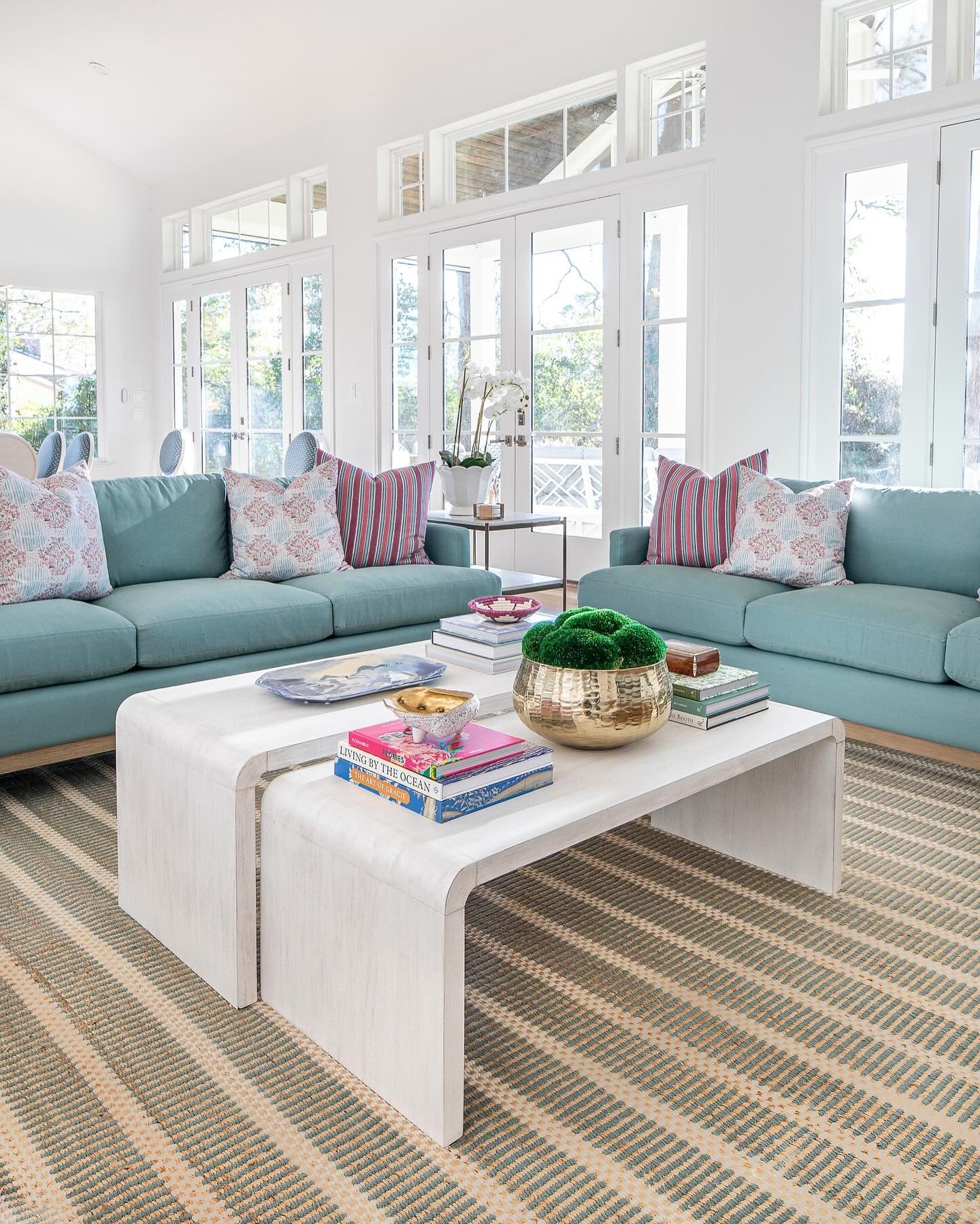 Vibrant Coastal Hues Living Room