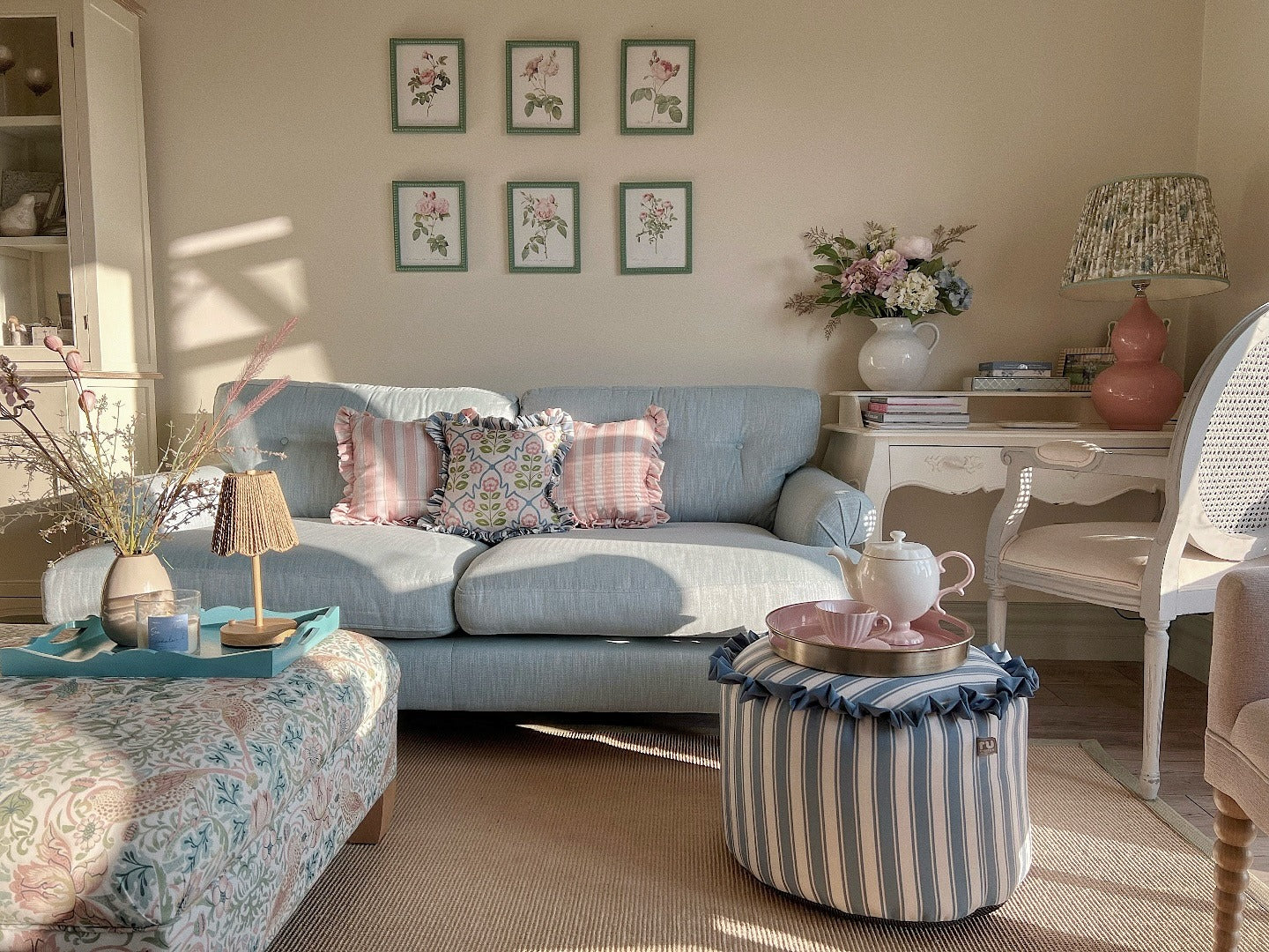 Soft Pastel Coastal Living Room