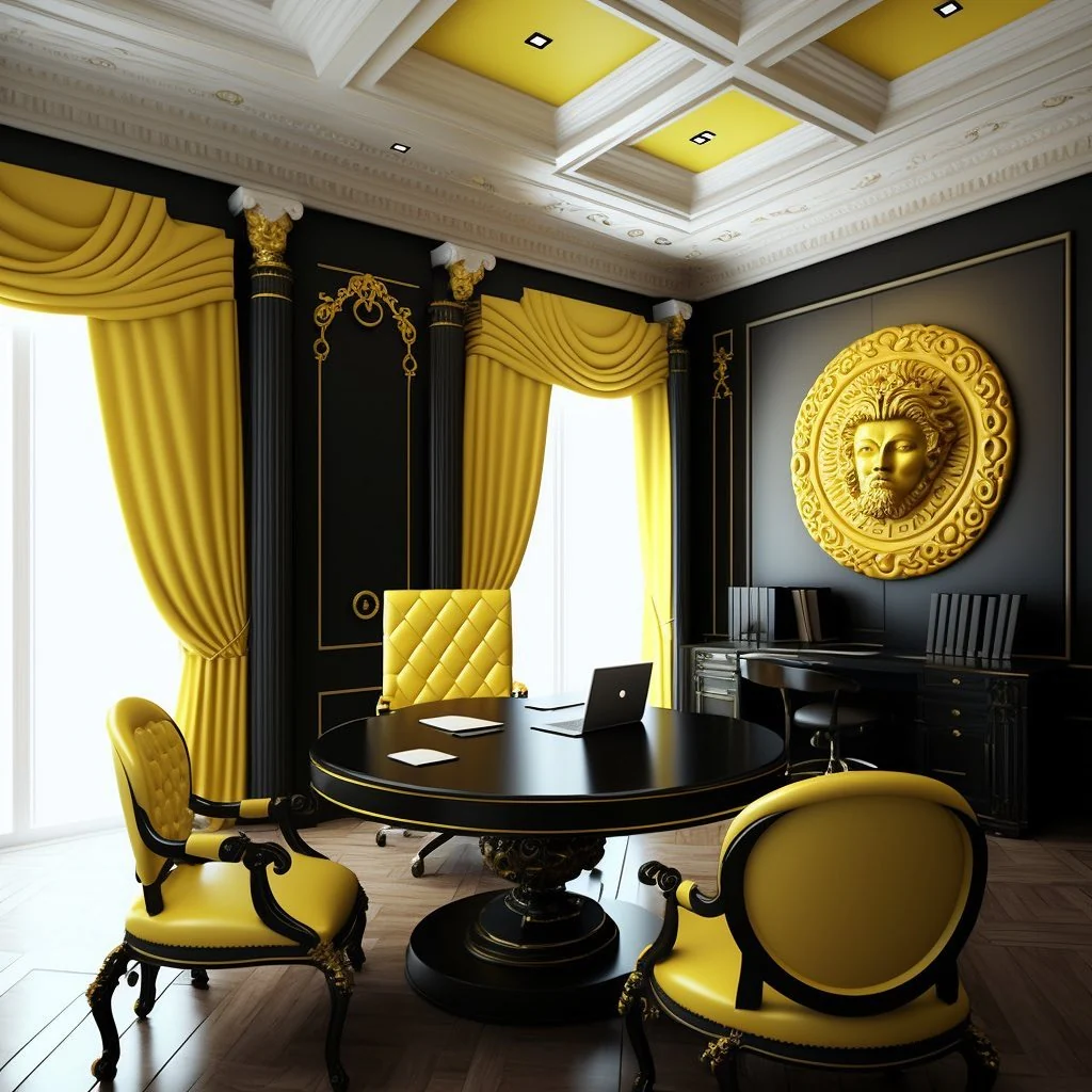 Bold Contrast Black and Yellow Office