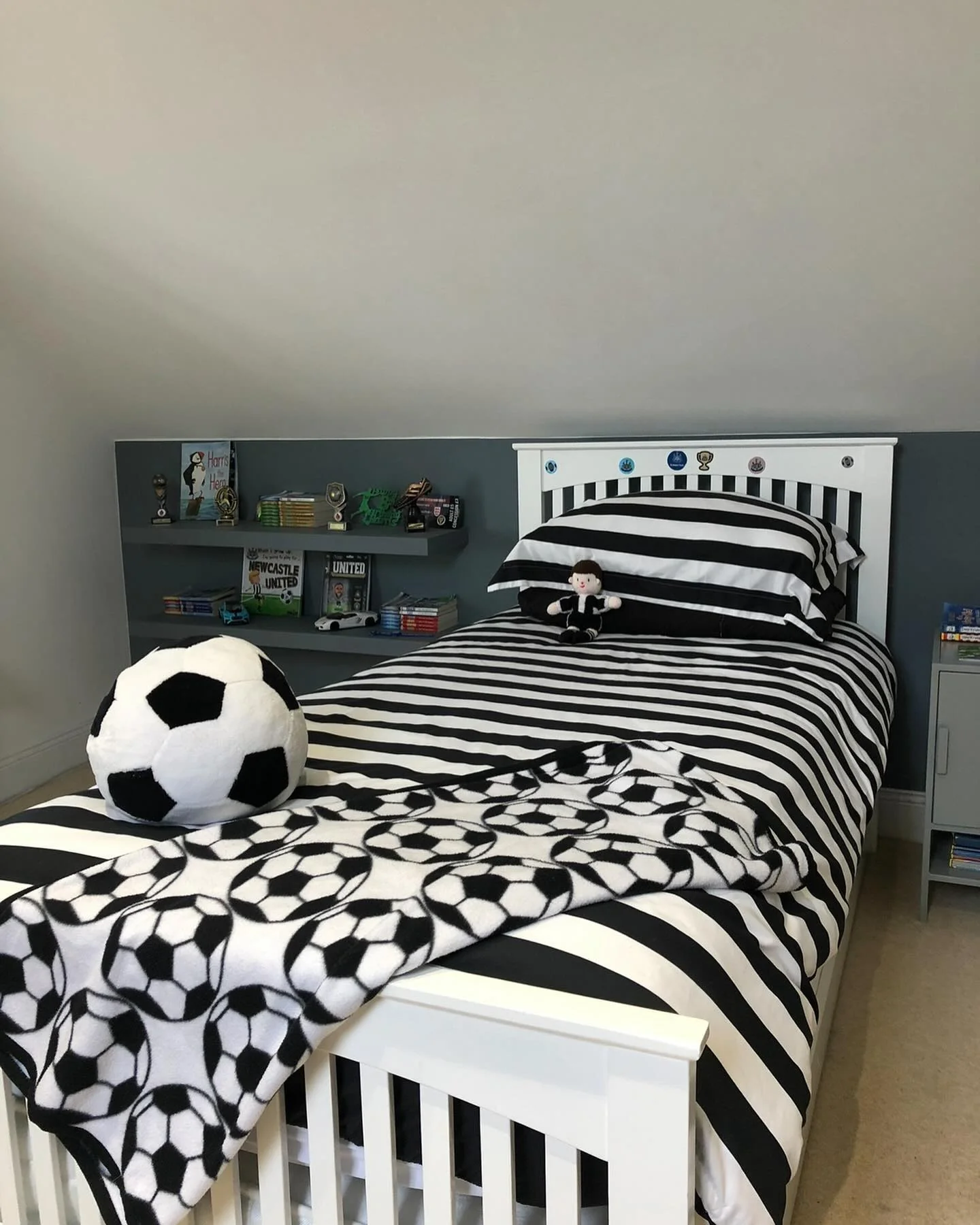 Bold Black & White Stripes with Football Flair
