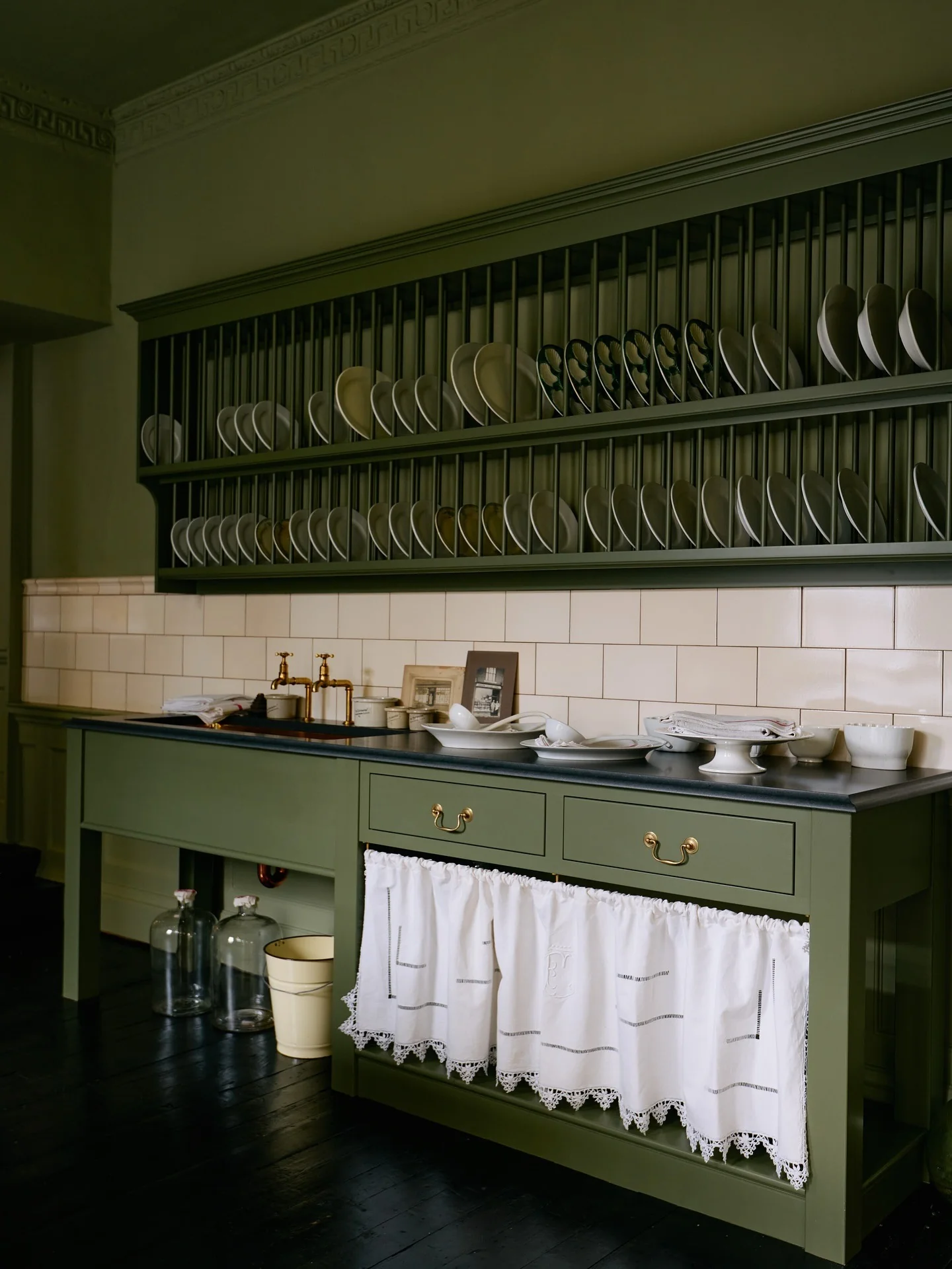 Vintage Olive Green Kitchen
