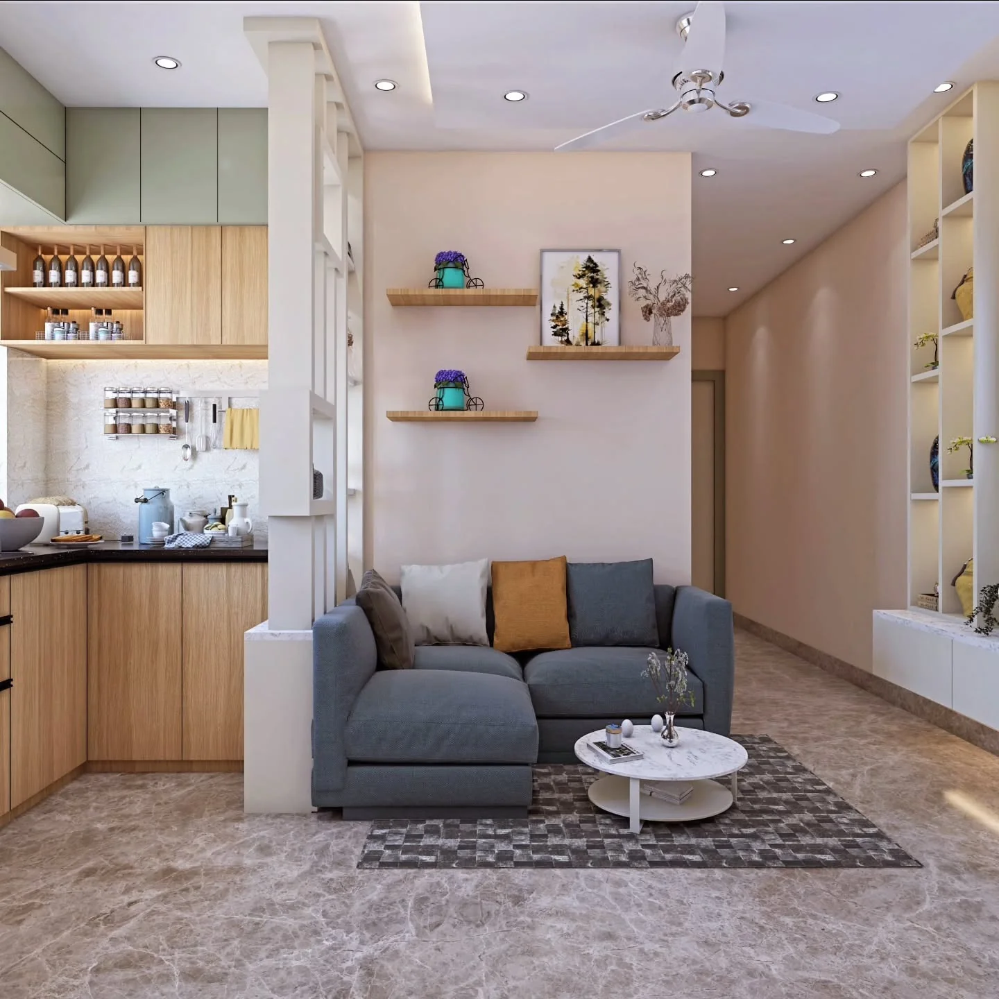 Maximizing Small Spaces with Clever Storage Solutions (Open Kitchen Living Room Ideas)