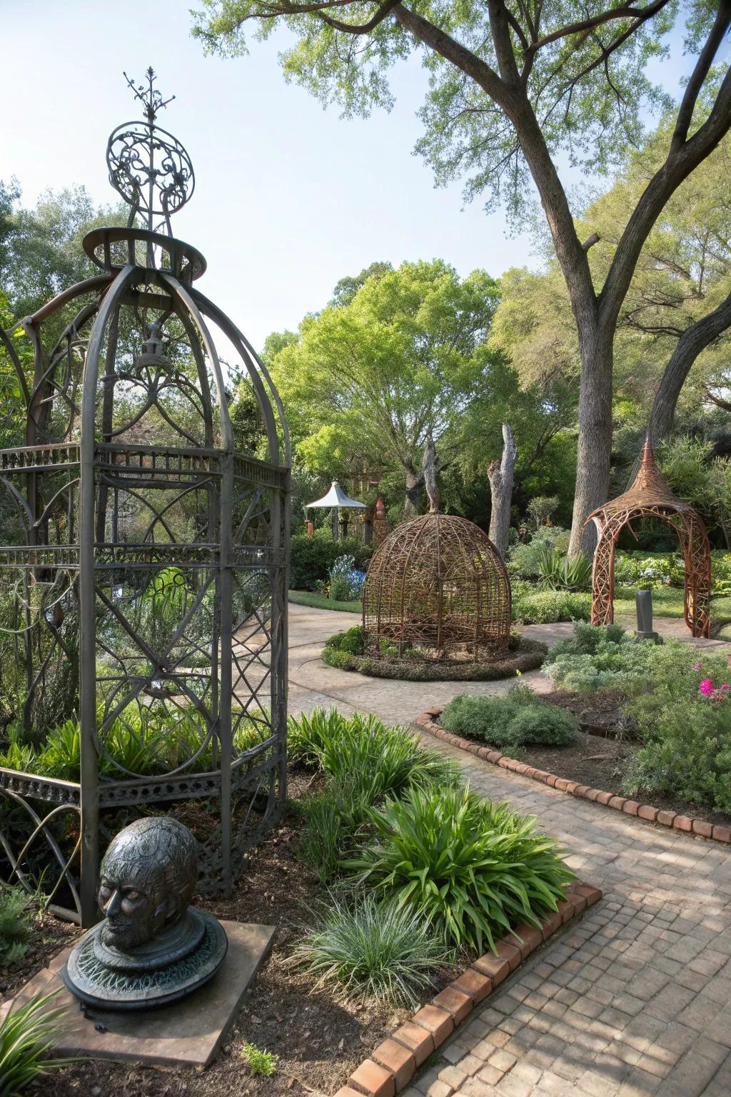 Artistic elements transform your tree bed into a gallery.