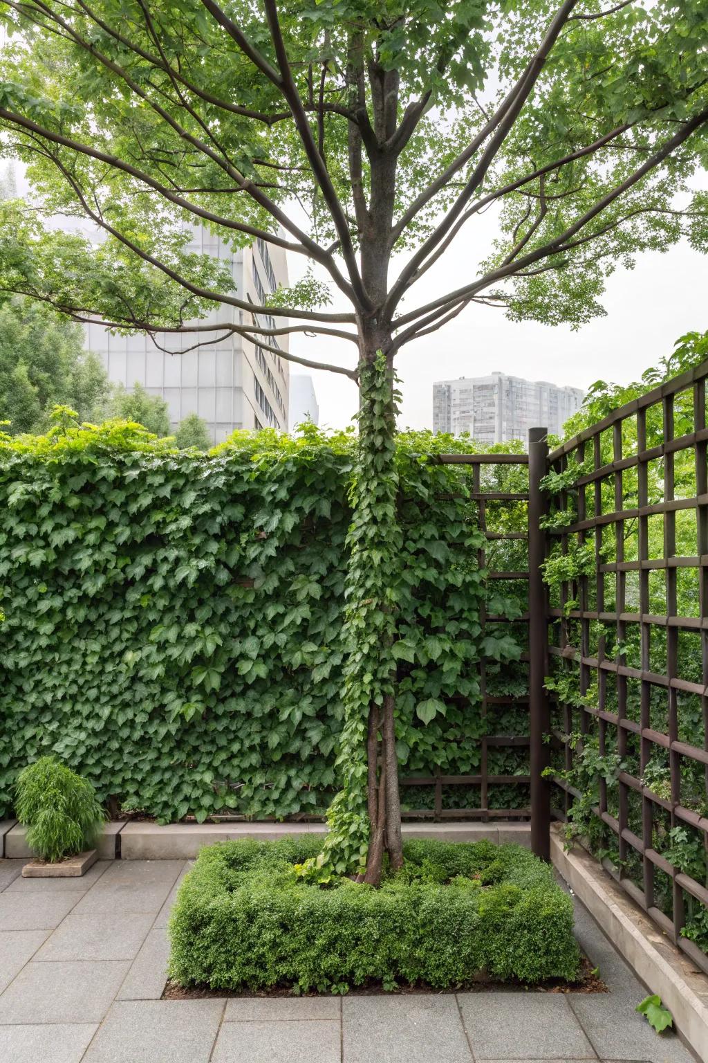 Vertical gardens maximize space and add lush greenery.