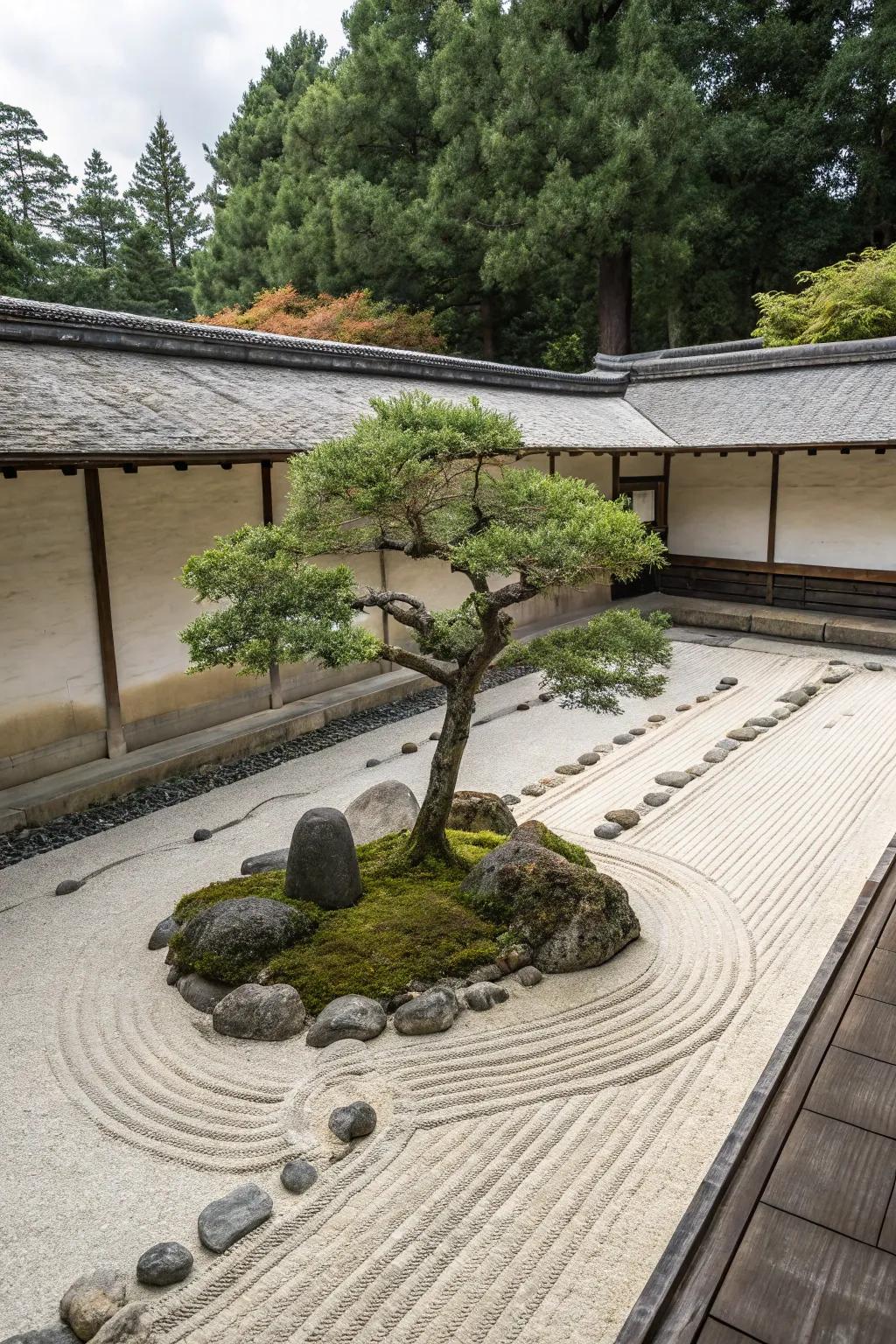 Zen gardens provide a meditative and tranquil atmosphere.
