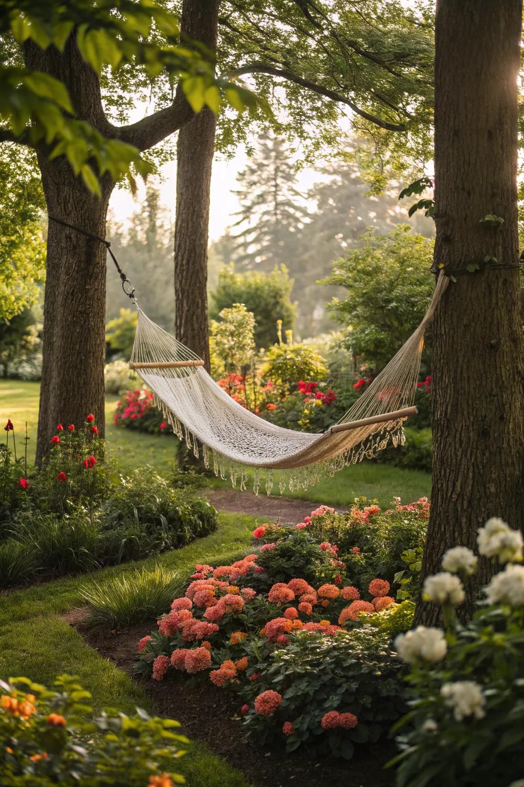 Turn your trees into a hammock haven for ultimate relaxation.