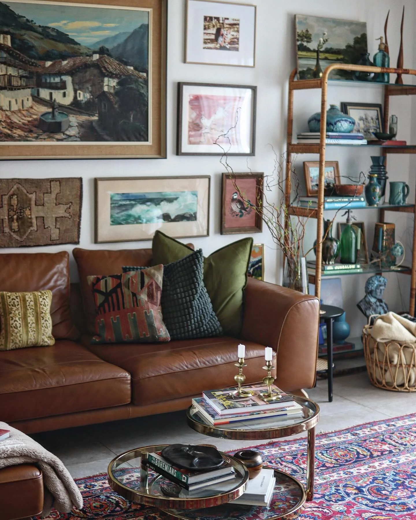 Warm Earthy Palette with Heritage Accents (Gallery Wall Living Room Ideas)