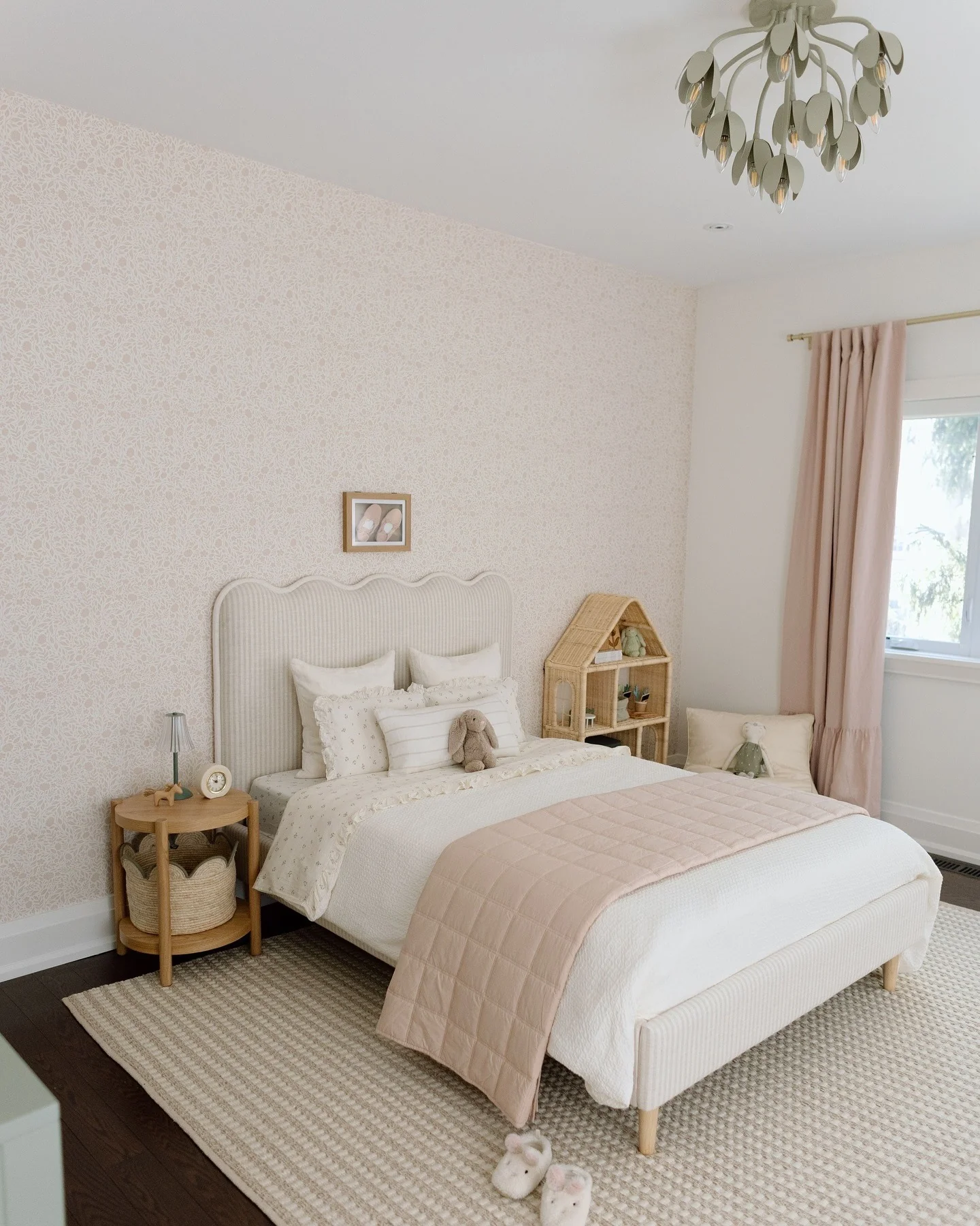 Minimal Chic with Dusty Pink and Wood Tones in Bedroom