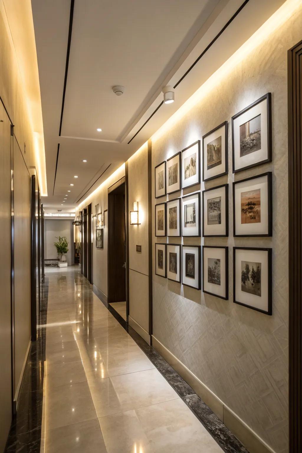 Picture lights enhance artwork displays, turning them into stunning feature walls.