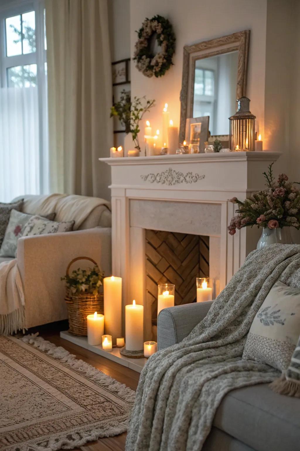 Flameless candles provide a safe and cozy glow, perfect for a relaxed ambiance.