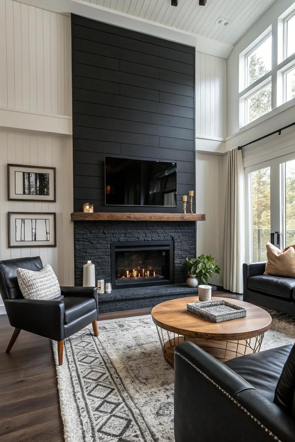 Black shiplap makes a bold, sophisticated statement.