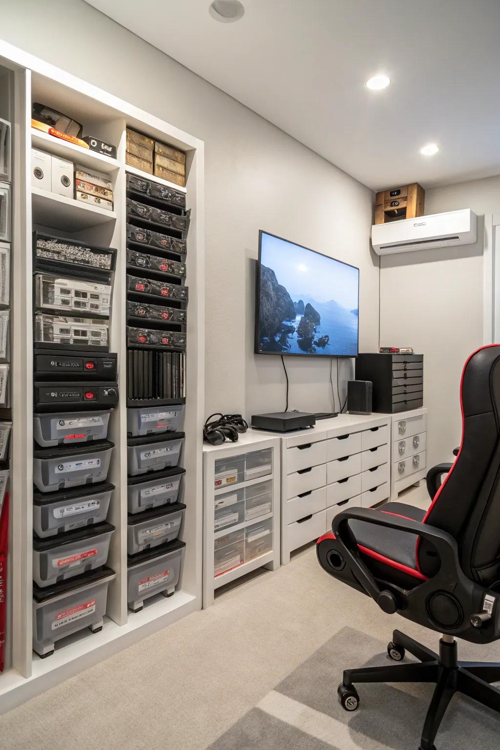 A clean, organized space promotes a focused gaming experience.