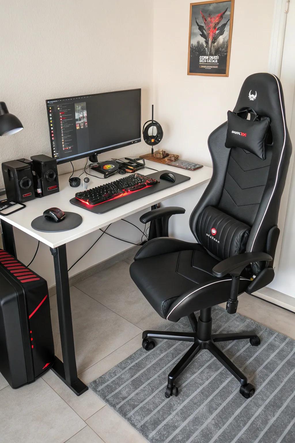 Relaxed and ergonomic seating choices for extended gaming sessions.