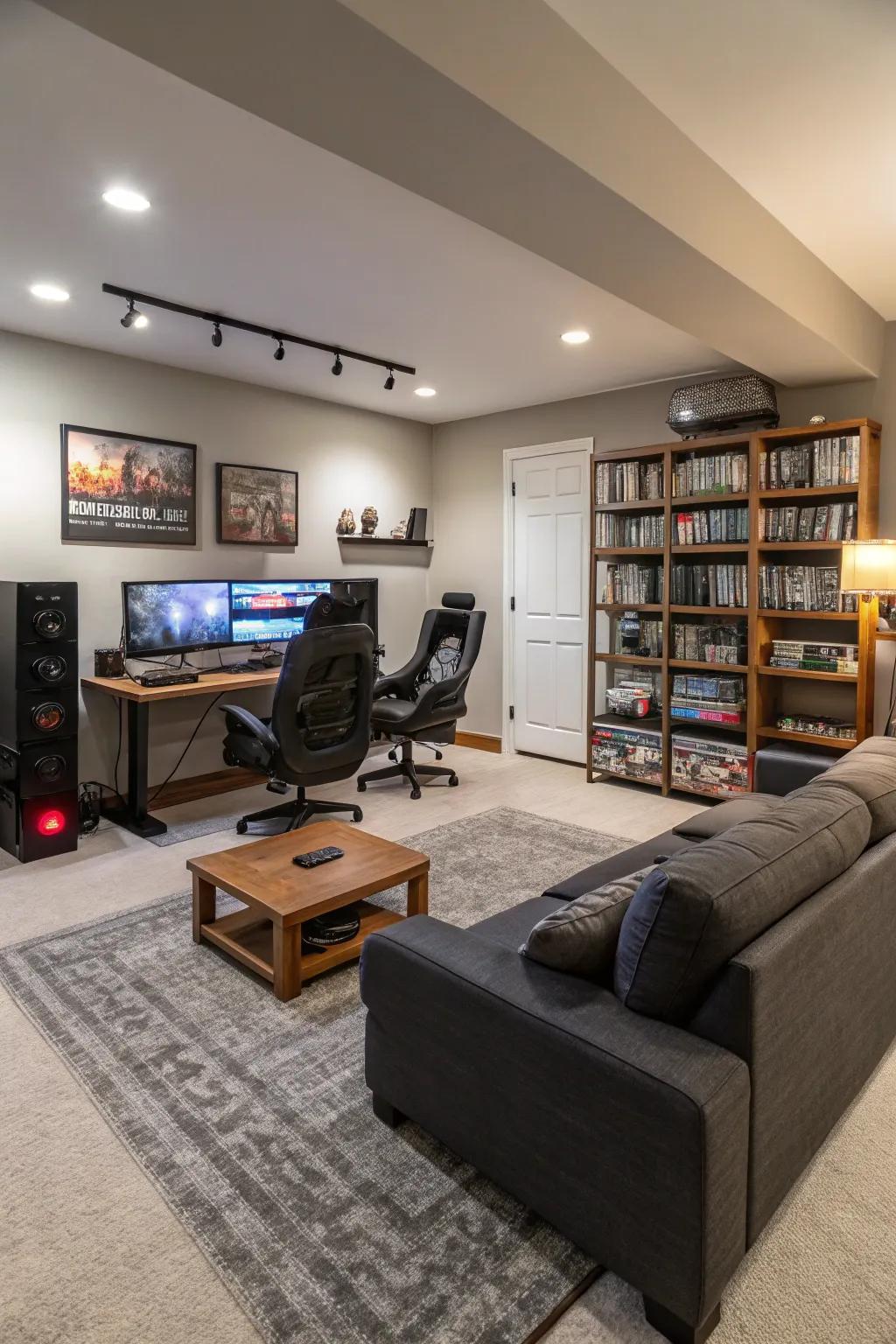 A well-designed space supports both gaming and social activities.